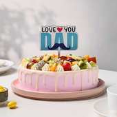 Love You Dad Baby Pink Fruit Cake