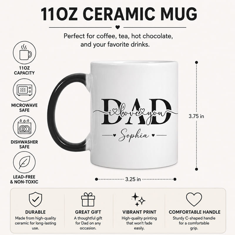 Love You Dad Personalised Mug