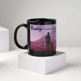 Love You Daddy Black Mug
