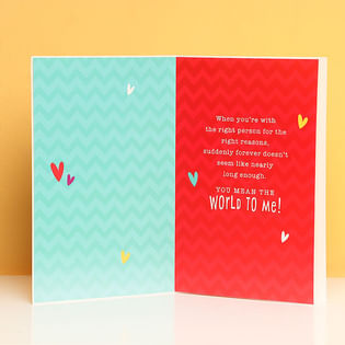 Opened view of Forever Love Greeting Card