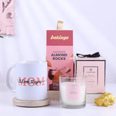 Love You Mom Mug With Candles N Chocolates