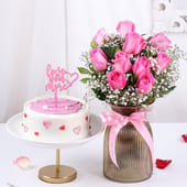 Love You More Choco Cake With Roses