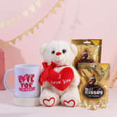 Love You Mug Teddy N Chocolates Hamper