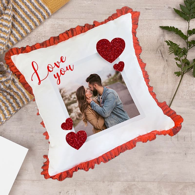 Send Love You Personalised Cushion Gift Online, Rs.530 | FlowerAura