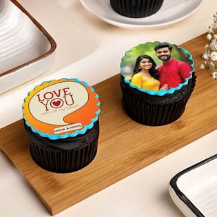 Love You Photo Chocolate Cupcakes