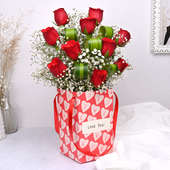 Love You Roses Box - Cute Anniversary Gift