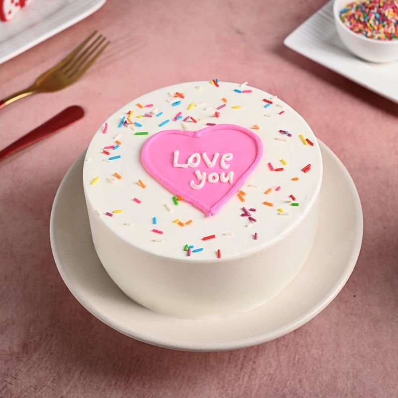 Love You Sprinkle Cake