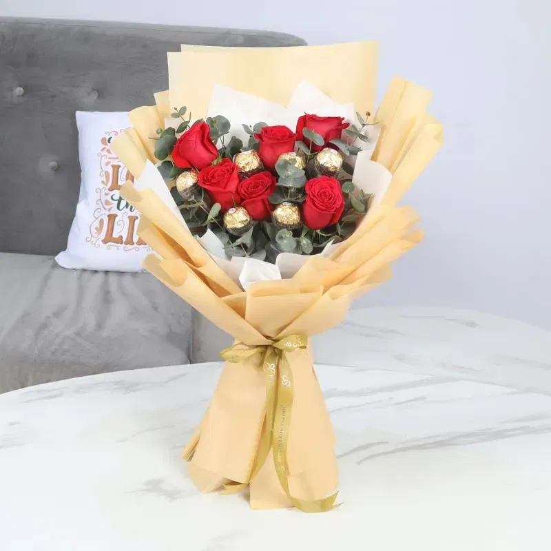 Scarlet Roses With Choco Charms