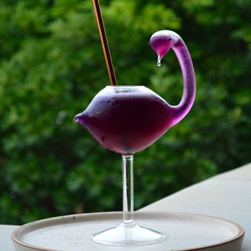 Lovely Flamingo Cocktail Glass Set of 2