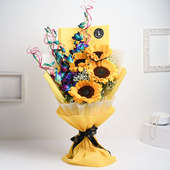 Lovely Orchids N Sunflowers For Valentines Day