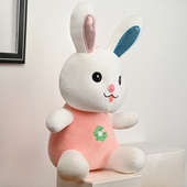 Left Side View of Lovely Pink Bunny Soft Toy