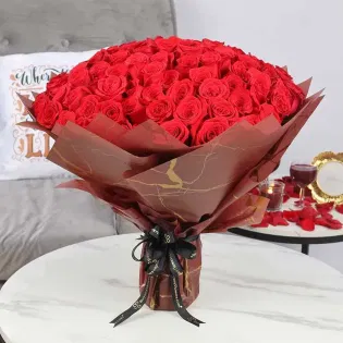 Majestic Red Roses Bouquet
