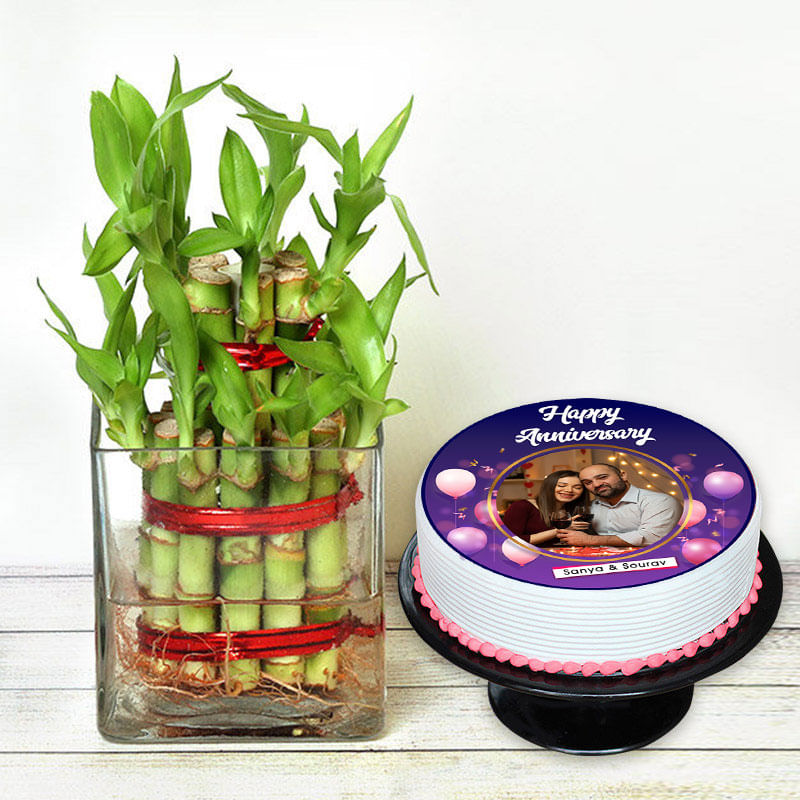 Lucky Bamboo N Anniversary Cake