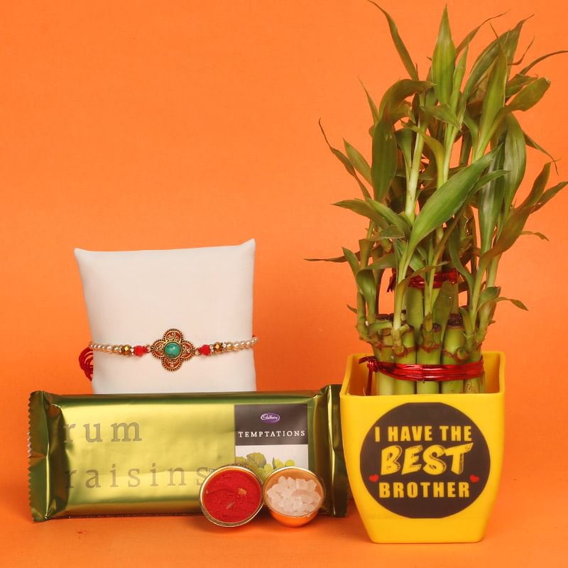 Lucky Bamboo N Chocolicious Rakhi Combo