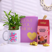 Lucky Bamboo Plant With Love Mom Card N Choco