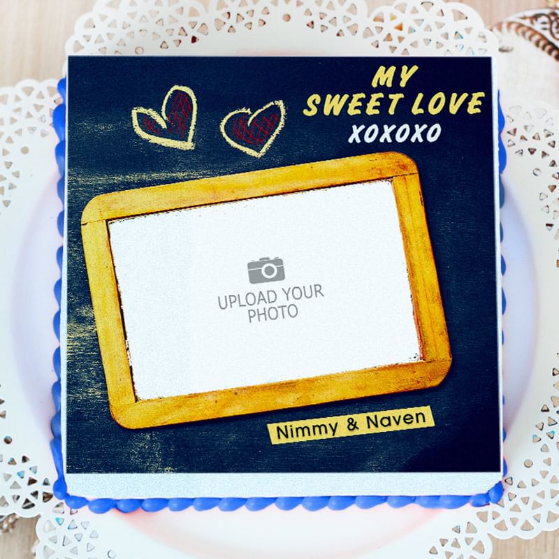 Valentine Photo Cake - Top View