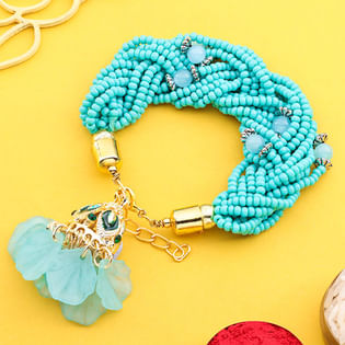Lumba Rakhi With Petal Dangler