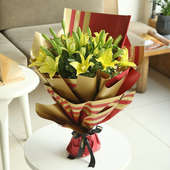 Send Luminous Lilies Flower Bouquet Online