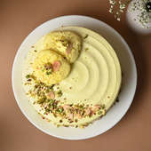 Rasmalai Pista Cream Cake top View