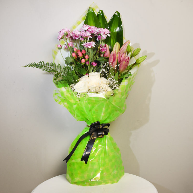 Wild and Exotic Roses With Pink Lilies