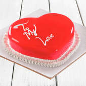 A strawberry heart shaped cake - Part of Lustrous Brilliance Combo