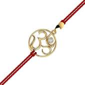 Lustrous Om Gold N Diamond Rakhi