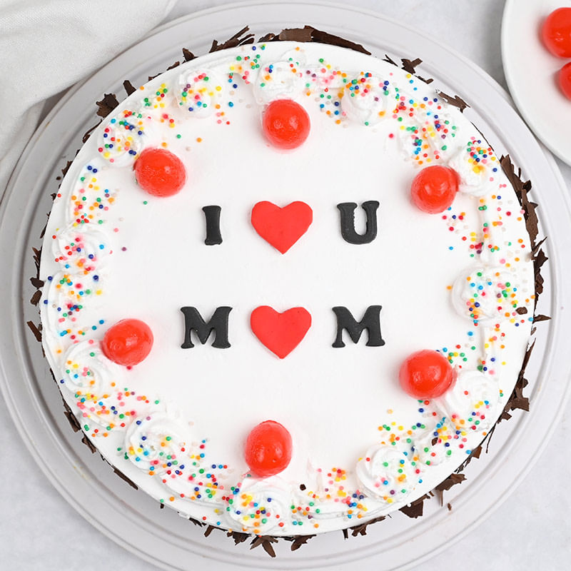 Luv Mom Black Forest Mothers Day Cake Online