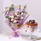 Luxe Blooms N Chocolate Cake Combo