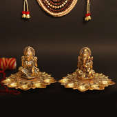 Pair of Laxmi Ganesha Diya Idol