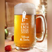 Made For Each Other Beer Mug, Customized Beer Glasses