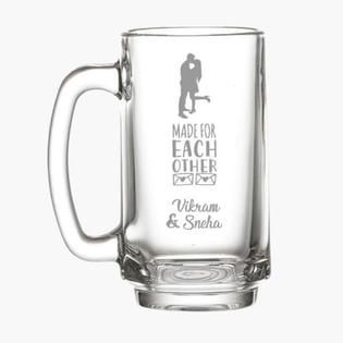 Made For Each Other Beer Mug, Customized Beer Glasses