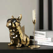 Magnum Dog Tissue Holder Figurine Gold