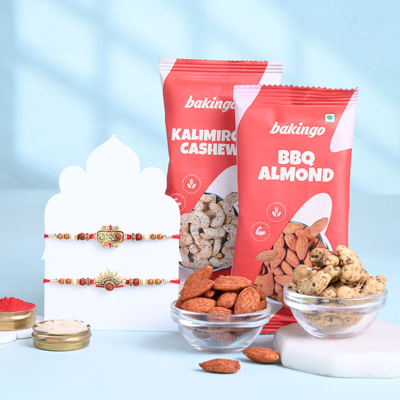 Mahadev Divine Rakhi Duo With Cashews N Almonds