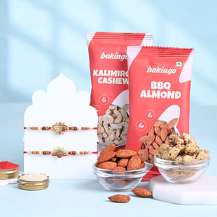 Mahadev Divine Rakhi Duo With Cashews N Almonds