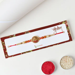 Mahadev Rudraksha Rakhi With Roli And Chawal