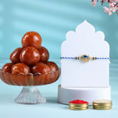 Majestic Blue Peacock Rakhi With Sweets 500Gm