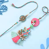 Majestic Peacock Bhaiya Bhabhi Rakhi Set