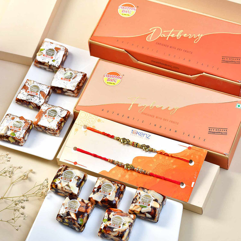 Majestic Rakhi Duo N Dry Fruit Sweets Hamper