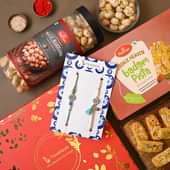 Order Makahana N Cookies With Designer Rakhi Duo & Lumba Rakhi online