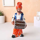 Man With A Dhol Polyresin Figurine