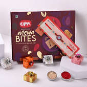Mandala Dial Designer Rakhi With Om Sweets Mewa Bites