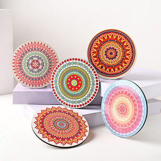 Mandala Print Coaster Set