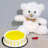 Mango Bear Hug - 12 Inch Teddy with 500 gm Butterscotch Cake