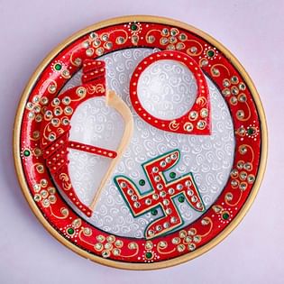 Karwa Chauth Marble Pooja Thali Online