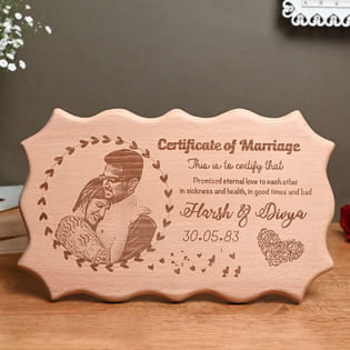Marriage Wooden personalised Plaque