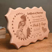Marriage Wooden personalised Plaque
