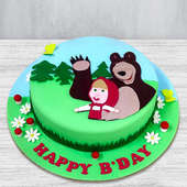 Masha And Bear Fun Fondant Cake