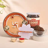 Mauli Rakhi With Choco Cookies N Tika Thali