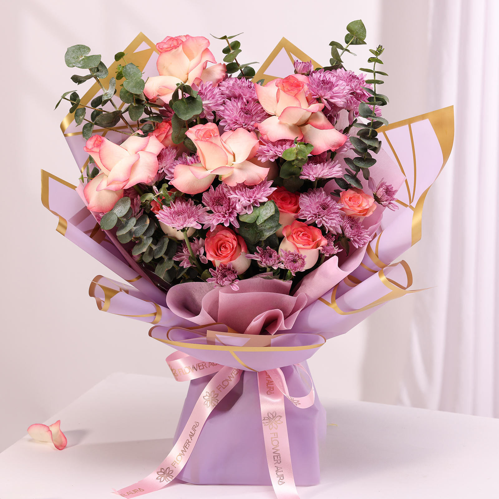 Mauve Garden Bouquet With Chocolates