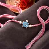 View of Lucky Silver Turtle Rakhi 